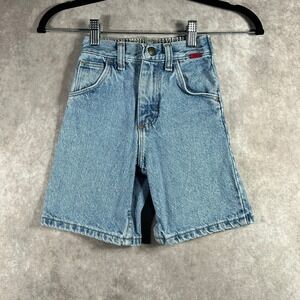 Vintage Wrangler Jean Shorts Boys 6 Blue Denim Medium Wash Pockets Casual School